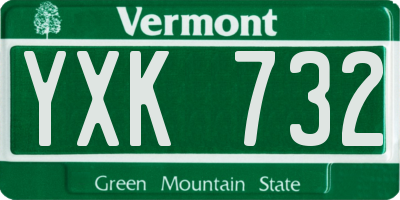 VT license plate YXK732