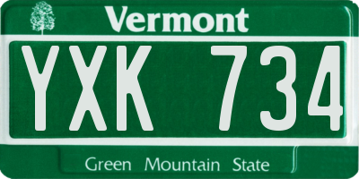 VT license plate YXK734