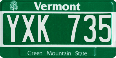 VT license plate YXK735