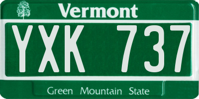 VT license plate YXK737