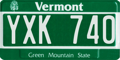 VT license plate YXK740