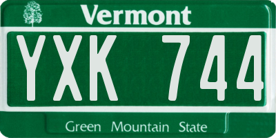 VT license plate YXK744