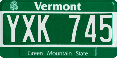 VT license plate YXK745