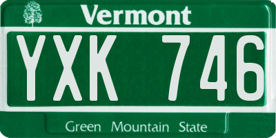 VT license plate YXK746