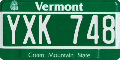 VT license plate YXK748