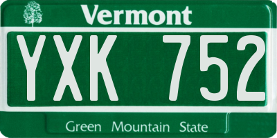 VT license plate YXK752