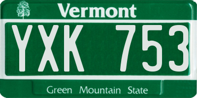 VT license plate YXK753