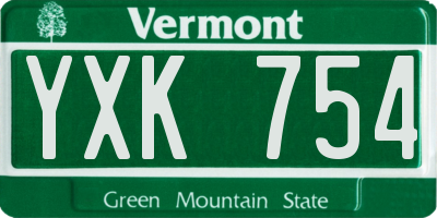 VT license plate YXK754