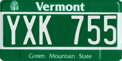 VT license plate YXK755