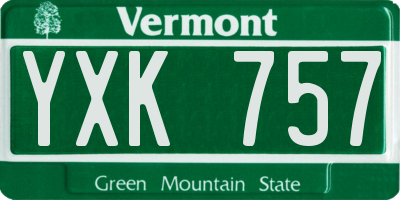 VT license plate YXK757