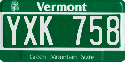 VT license plate YXK758