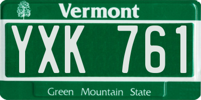 VT license plate YXK761