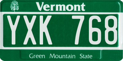 VT license plate YXK768