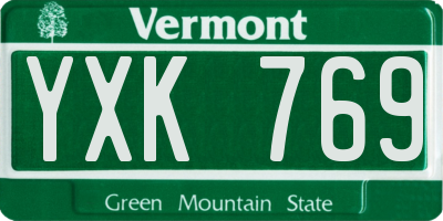 VT license plate YXK769