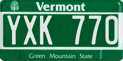 VT license plate YXK770