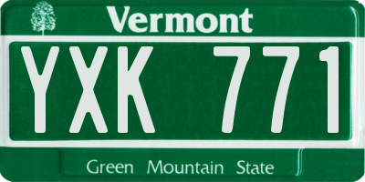 VT license plate YXK771