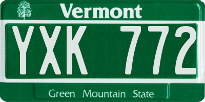 VT license plate YXK772