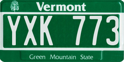 VT license plate YXK773