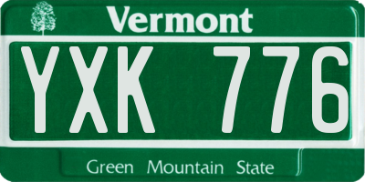 VT license plate YXK776