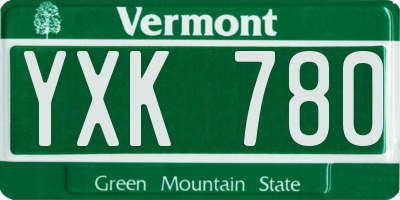 VT license plate YXK780