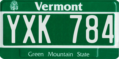 VT license plate YXK784