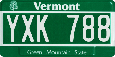 VT license plate YXK788