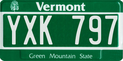 VT license plate YXK797