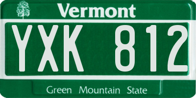 VT license plate YXK812