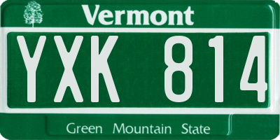 VT license plate YXK814