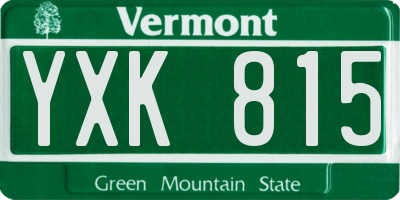 VT license plate YXK815