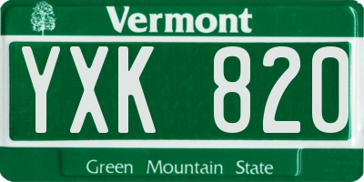 VT license plate YXK820