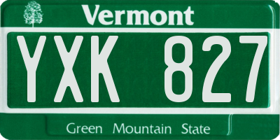 VT license plate YXK827