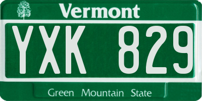 VT license plate YXK829