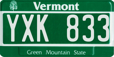 VT license plate YXK833