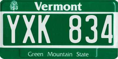 VT license plate YXK834