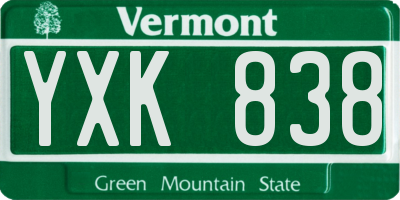 VT license plate YXK838