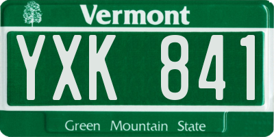VT license plate YXK841