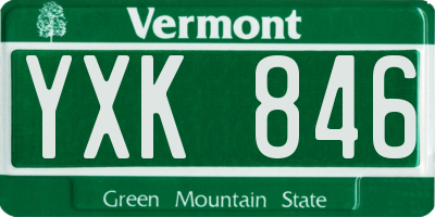 VT license plate YXK846
