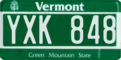 VT license plate YXK848