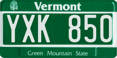 VT license plate YXK850