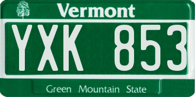 VT license plate YXK853