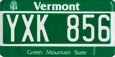 VT license plate YXK856