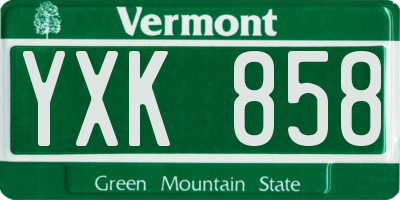 VT license plate YXK858
