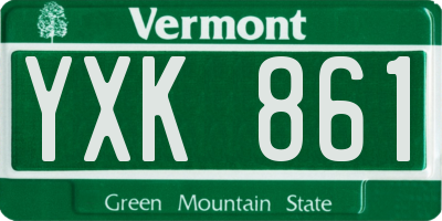 VT license plate YXK861