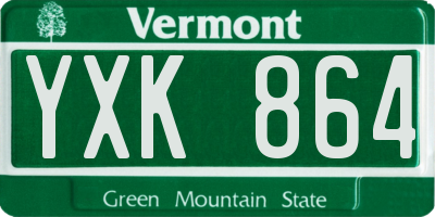 VT license plate YXK864