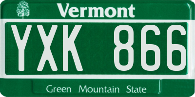 VT license plate YXK866