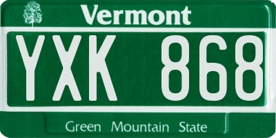 VT license plate YXK868