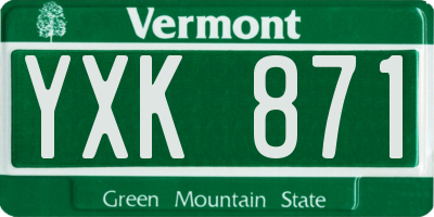 VT license plate YXK871