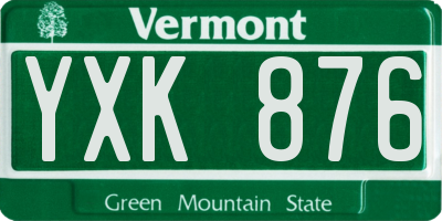 VT license plate YXK876