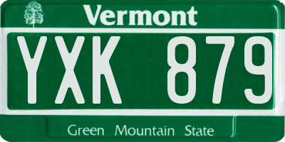 VT license plate YXK879